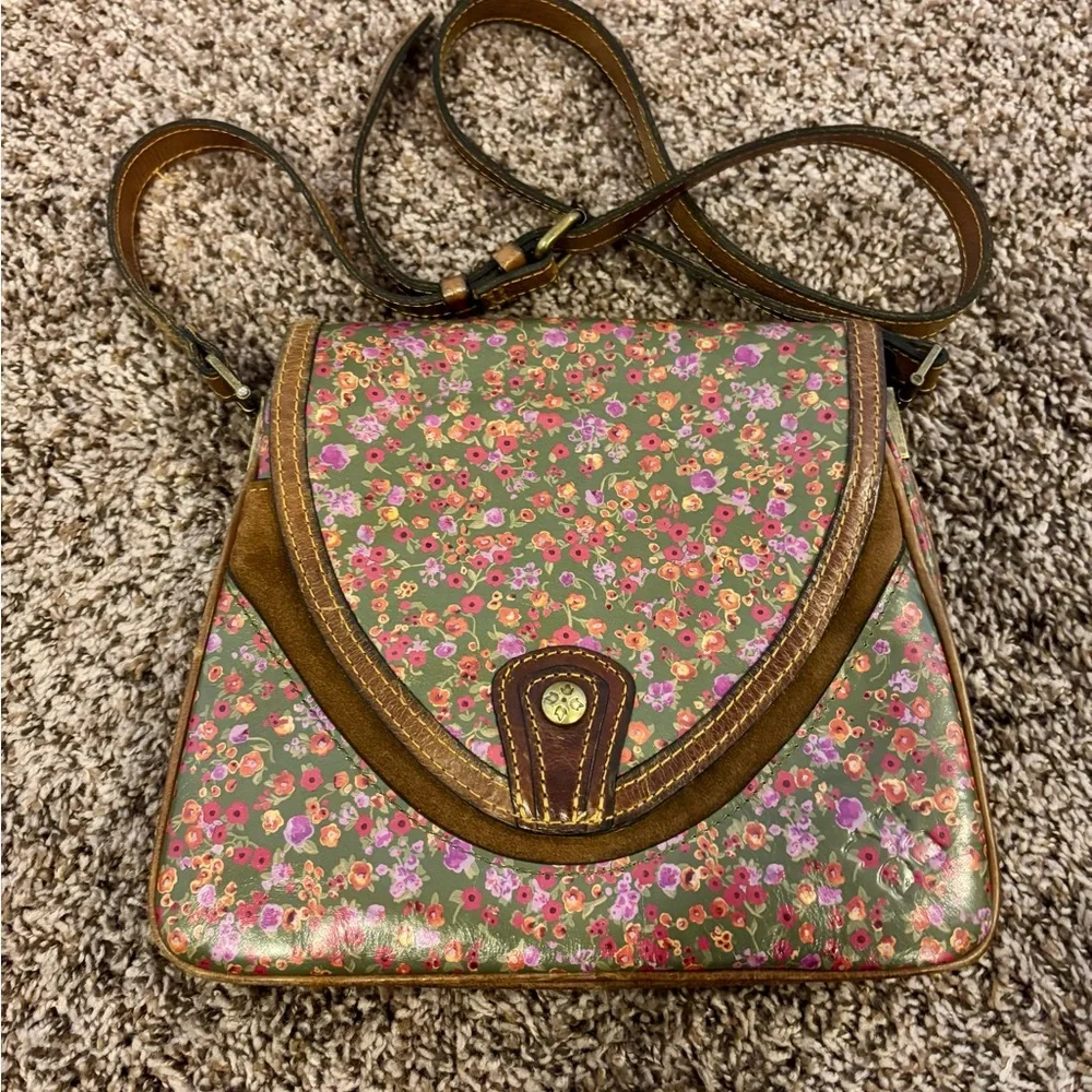 Patricia Nash Floral Brown Crossbody Bag - Picture 6 of 10